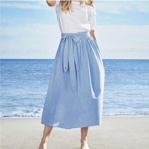 Vineyard Vines Light Blue Striped A-Line Skirt